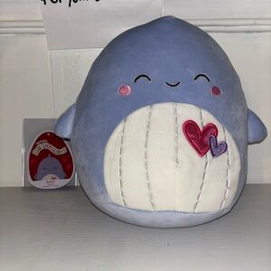 Squishmallow 8" Samir The Blue Whale Plush Toy Valentine's Day Hearts NWT